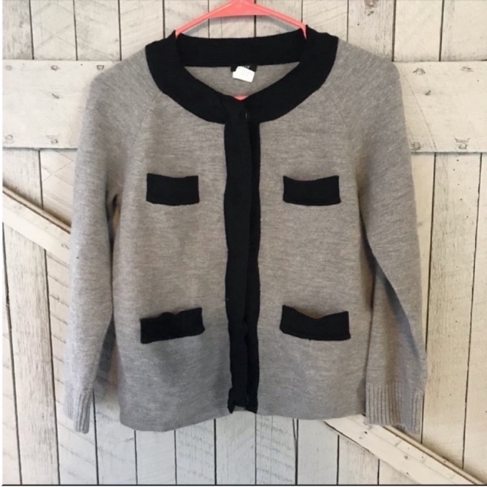 J. Crew Gray and Black Women's Sweater